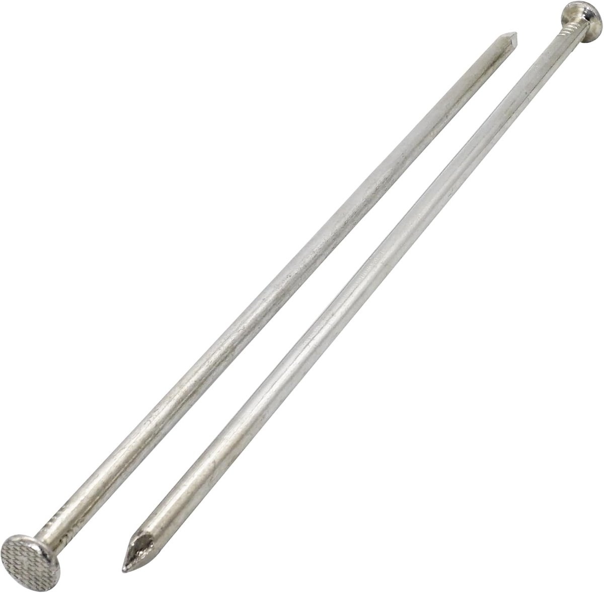 (12 stuks) Verzinkte bouwnagels 8,0 x 300 mm, gewone draadspijkers, platte ronde kop, houtbewerking stalen spijkers