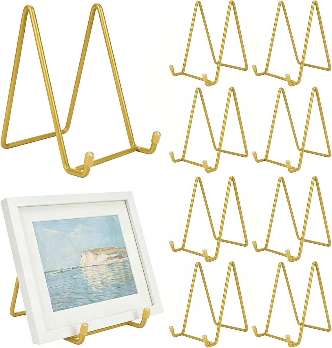 10 Stks Plaat Stand Picture Stand - Metalen Eenvoudige Lijn Plaat Stand voor Display, Ijzeren Plaat Houder voor Decoratieve Plaat, Fotolijst Stand, Nail Art, Foto Houder
