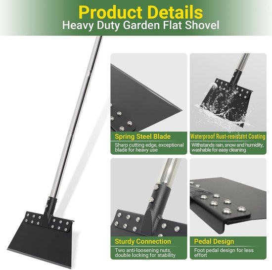 65 Inch Tuin Platte Schop met 11" Spring Steel Blade — afbeelding 4