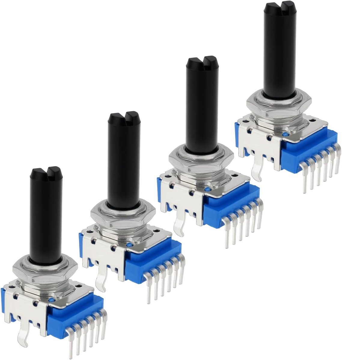 4 stuks 6pin B10K dubbele verticale halve handpotentiometer Handlengte 19mm Draad 8mm Moeronderlegplaat Accessoire Geschikt voor het bedienen van audioapparatuur
