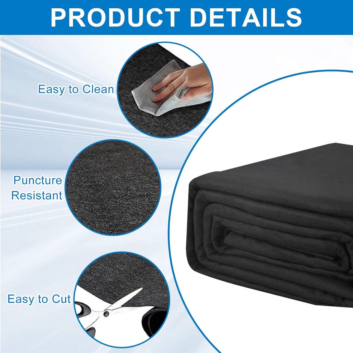 Bodemzeil Rond, Ronde Poolmat, Poolonderlaag Rond, Voorgesneden Bodemzeil voor Opzetzwembaden Whirlpools, Naadloos, Robuust, Ideaal voor Outdoor Poolmatten (370CM)