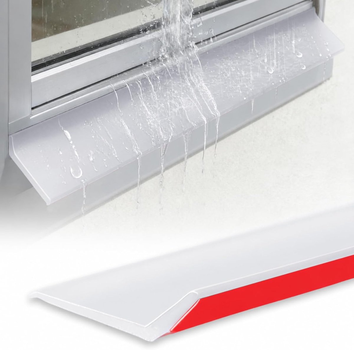 Regenbeschermingsstrip van rubber, 4,5 cm x 1 m, buigbare raamafdichting, druppelbescherming voor deuren, vensterbanken en autodeuren, regenafweerstrip ter bescherming tegen