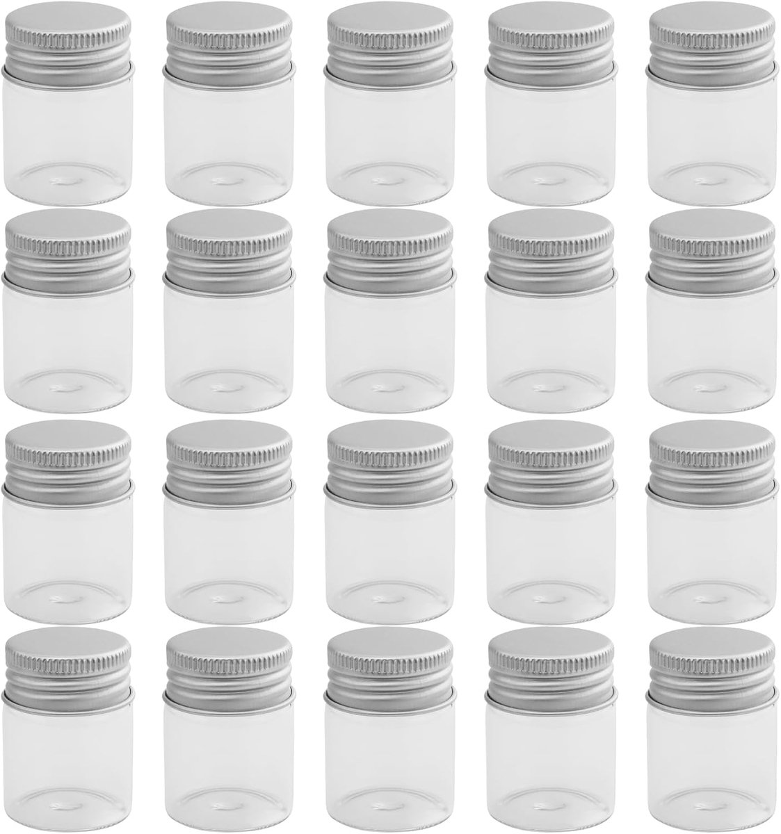 20 stuks 15 ml kleine glazen flessen, doorzichtige monsterflesjes, glazen mini-flessen met aluminium schroefdop voor doe-het-zelf sieraden accessoires huwelijksgeschenken decoraties