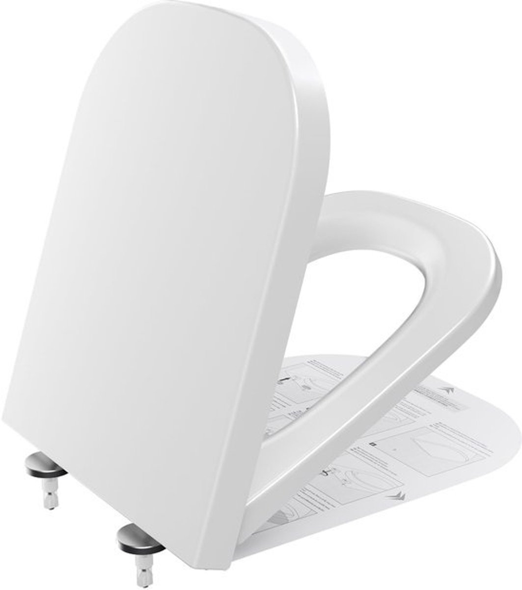 WC-bril met Softclose & Quick-release - Vierkante Toilettenzitting - Wit