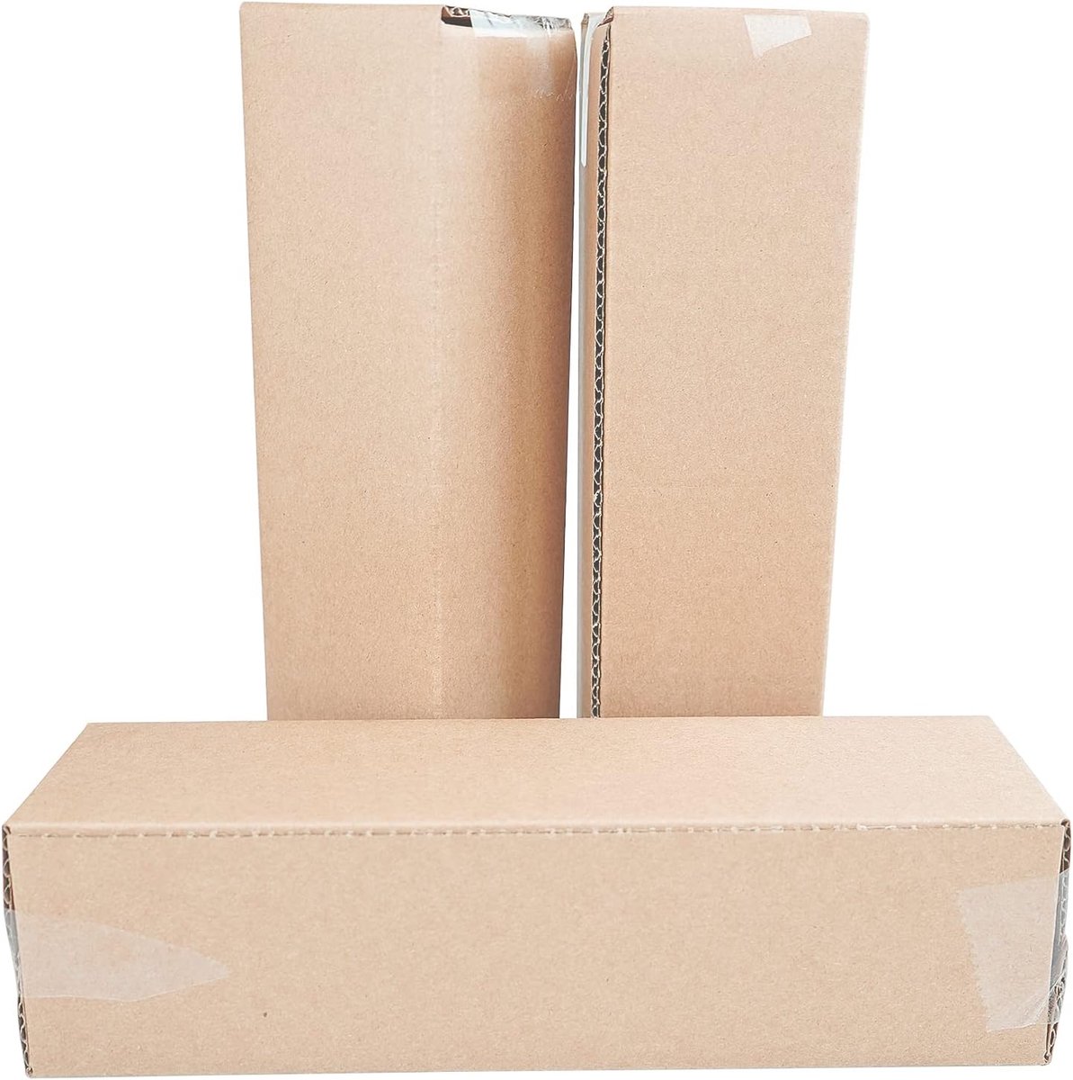 250×65×65 mm Lange Gegolfde Kartonnen Dozen Kleine Pakketpostdozen voor Post Bruine Verzenddoos voor Kleine Bedrijven, Opslaan of Cadeauverpakking (10 Stuks)