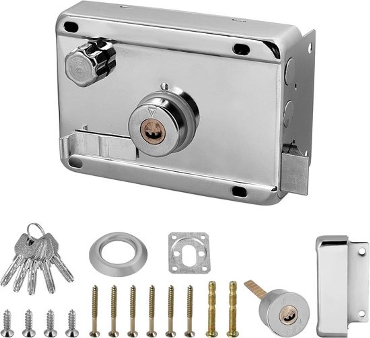 Elegant Night Lock for Front Door - High Security Key Night Lock for Home or Work - Open Right .