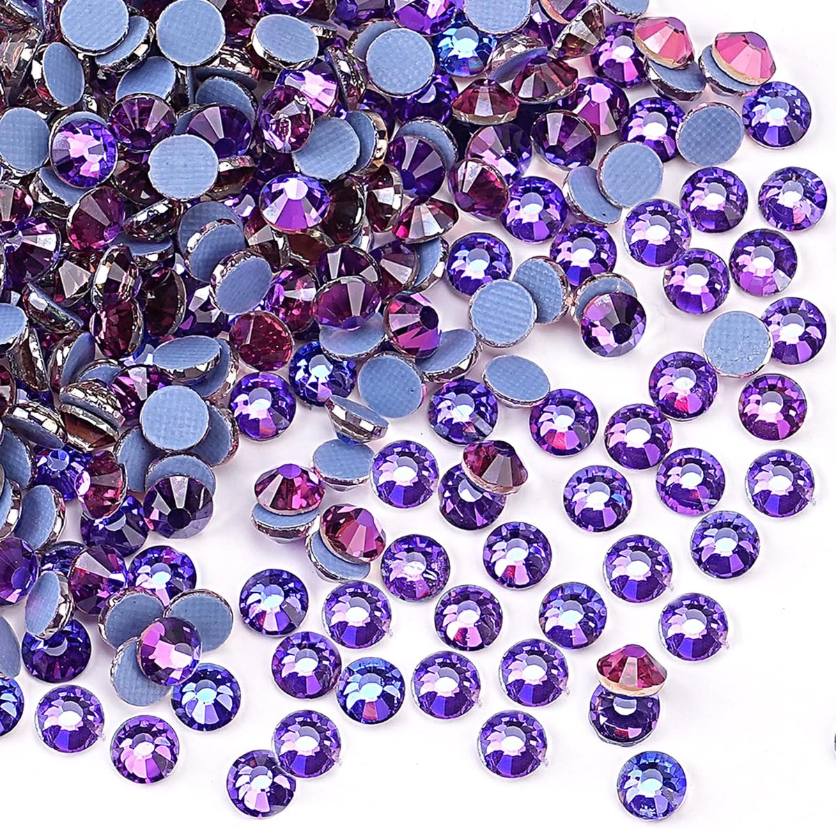 2880st Hotfix Kristal Flatback Strass Steentjes Glas Diamanten Edelstenen voor Handwerk Kunstambachten Decoraties Kleding Schoenen 4,8mm SS20 Paars Fluweel