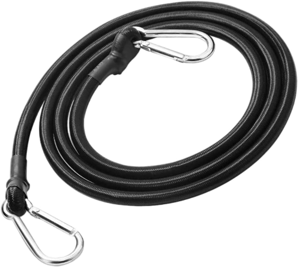 Pak van 5 elastieken met haak, zware bungee-koord, mini-bungee-touwen, spanbanden, 50 cm voor kampeerbagage, reizen, zwart