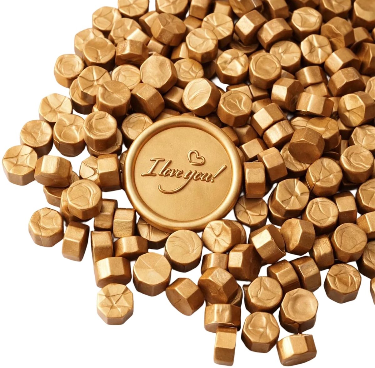 Set van 300 stuks, goud, zegelwas voor stempels, ideaal voor Kerstmis, bruiloft en gepersonaliseerde waszegels