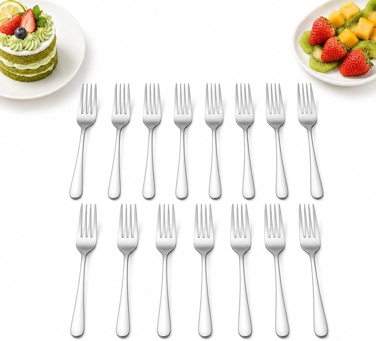 15 stuks taartvorken 14 cm voor cake en dessert fruit