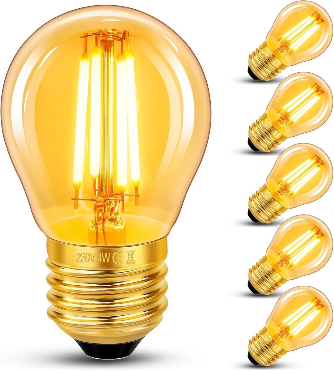 Vintage E27 4 W LED Filament Lamp - Warm Wit 2200 K, Retro G45, 400 LM voor Decoratie in Restaurant en Café