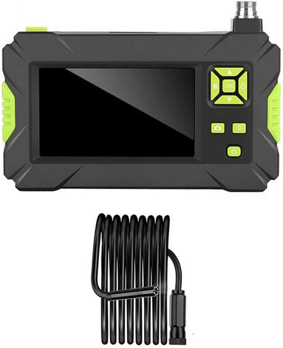 Industriële endoscoop - 1080P HD-inspectiecamera met 4,3 inch LCD-scherm, 8 LED-verlichting, Borescope stijve slangkabel voor auto-/pijpleiding/airconditioning-inspectie - 5 meter