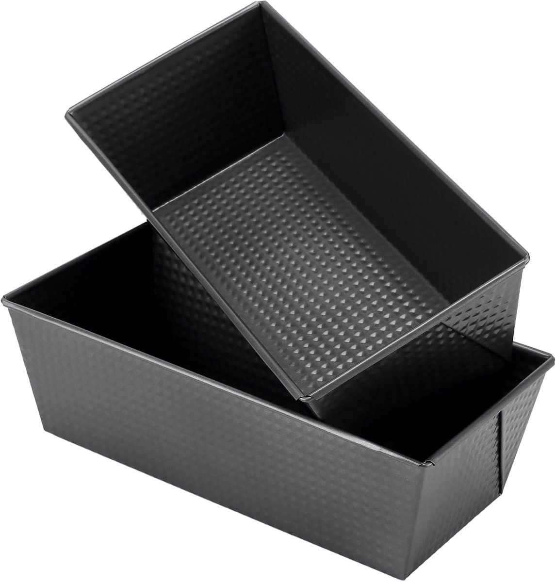 Set van 2 Broodvormen, 4lbs Antikleef Broodpan van Koolstofstaal voor Bakken van Bananenbrood, Brood en Gebak, Makkelijk Schoon te Maken, 12 x 15 x 10 cm