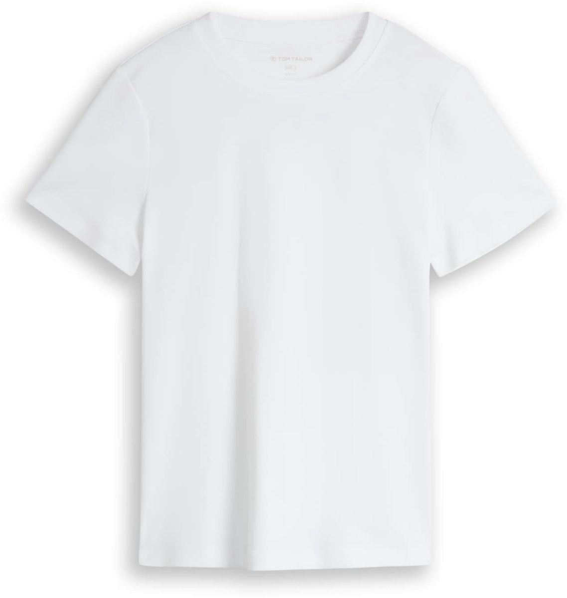 Tom Tailor - Basic T-shirt van katoen - Maat L - White