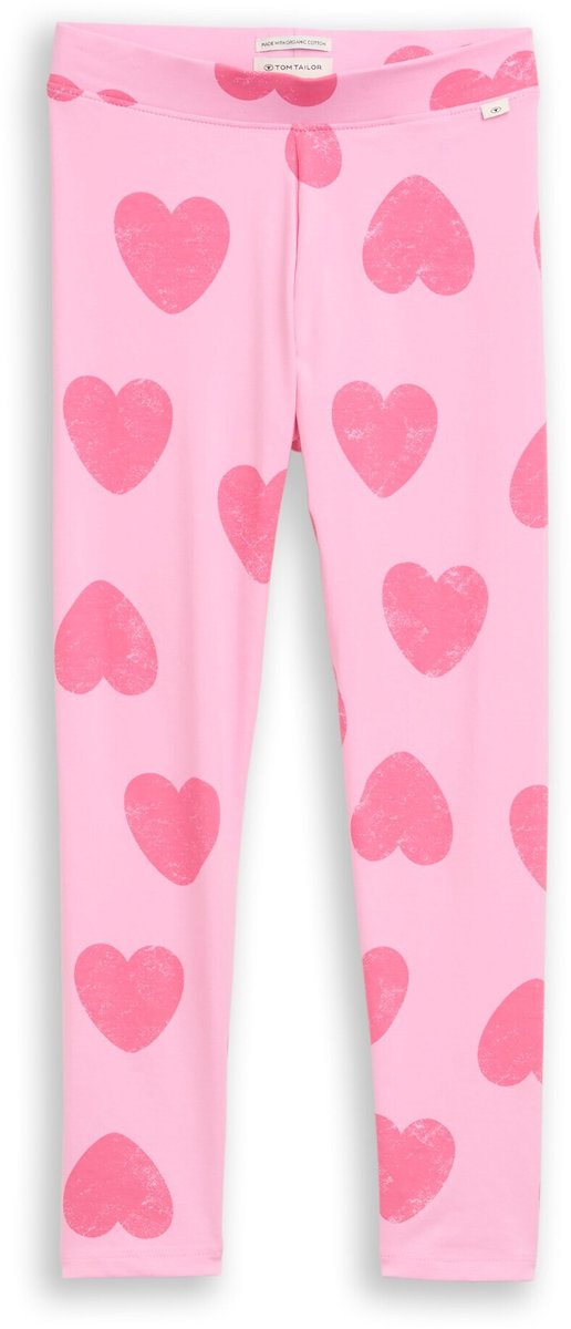Tom Tailor - Leggings met hartjesprint - Maat 128 - pink small heart print