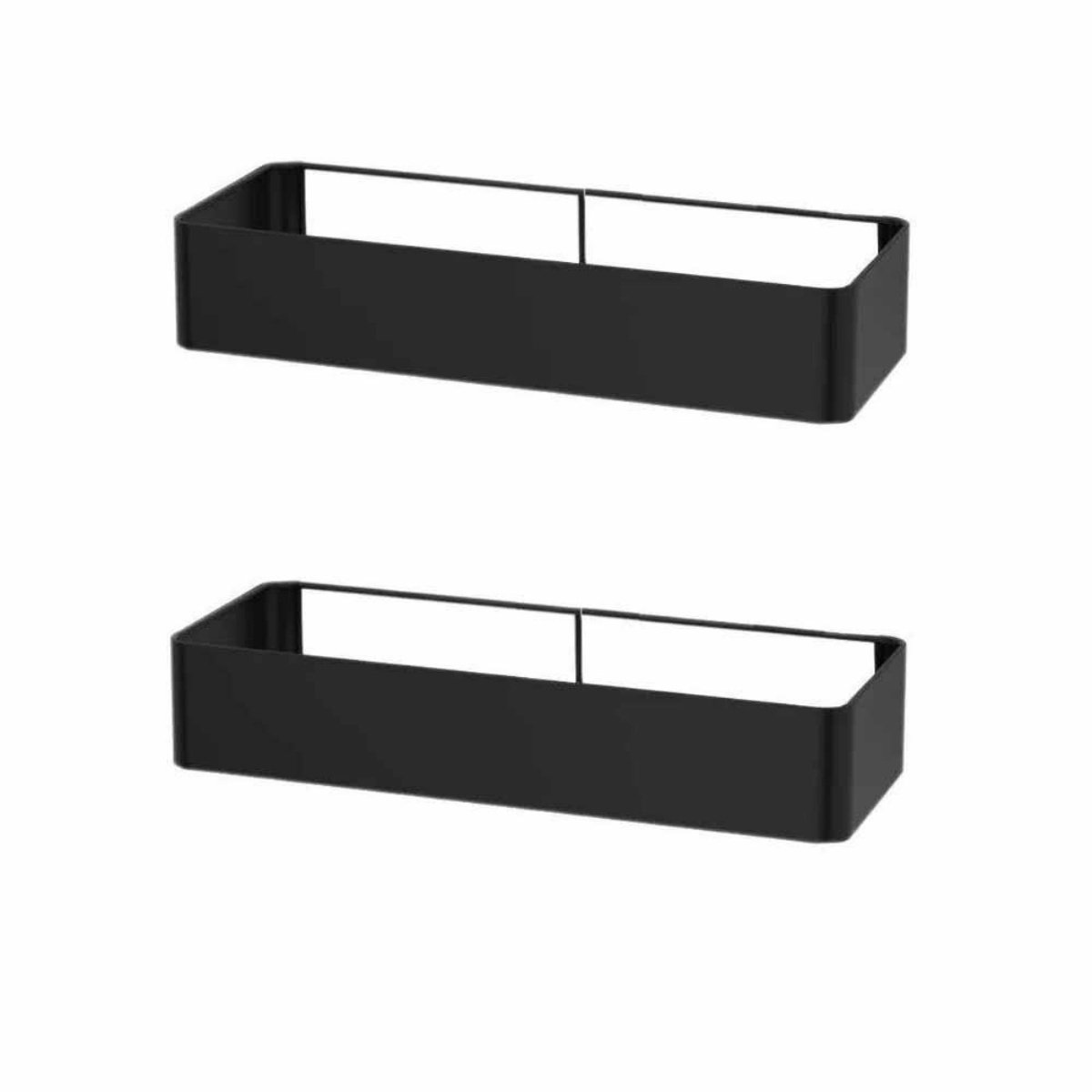SSTRWGOOD 2 Stuks Douchekoppenhouder zonder Boren - Doucherekken Set - 11x30x5,6 cm en 12,5x32x6 cm - Multifunctioneel met Open Rasterontwerp - Geschikt voor Badkamer Organisatie - Roestvrijstaal