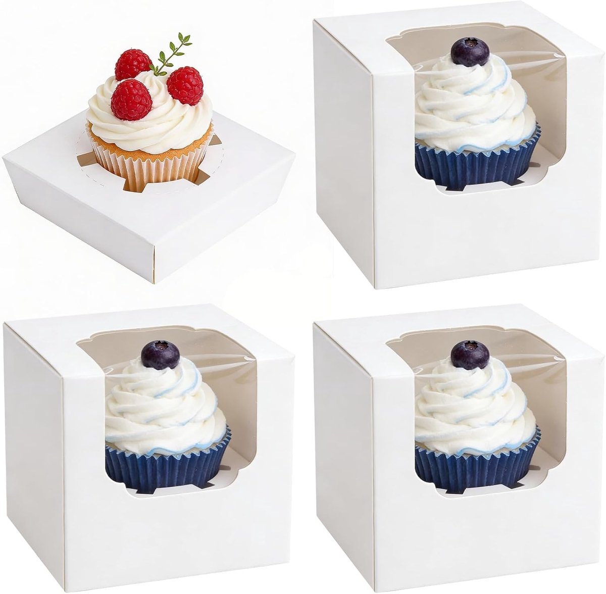 25 Stuks Cupcake Dozen met Venster, Inclusief Inzet voor Muffins en Koekjes, Ideaal voor Taartverpakking en Feesttraktaties
