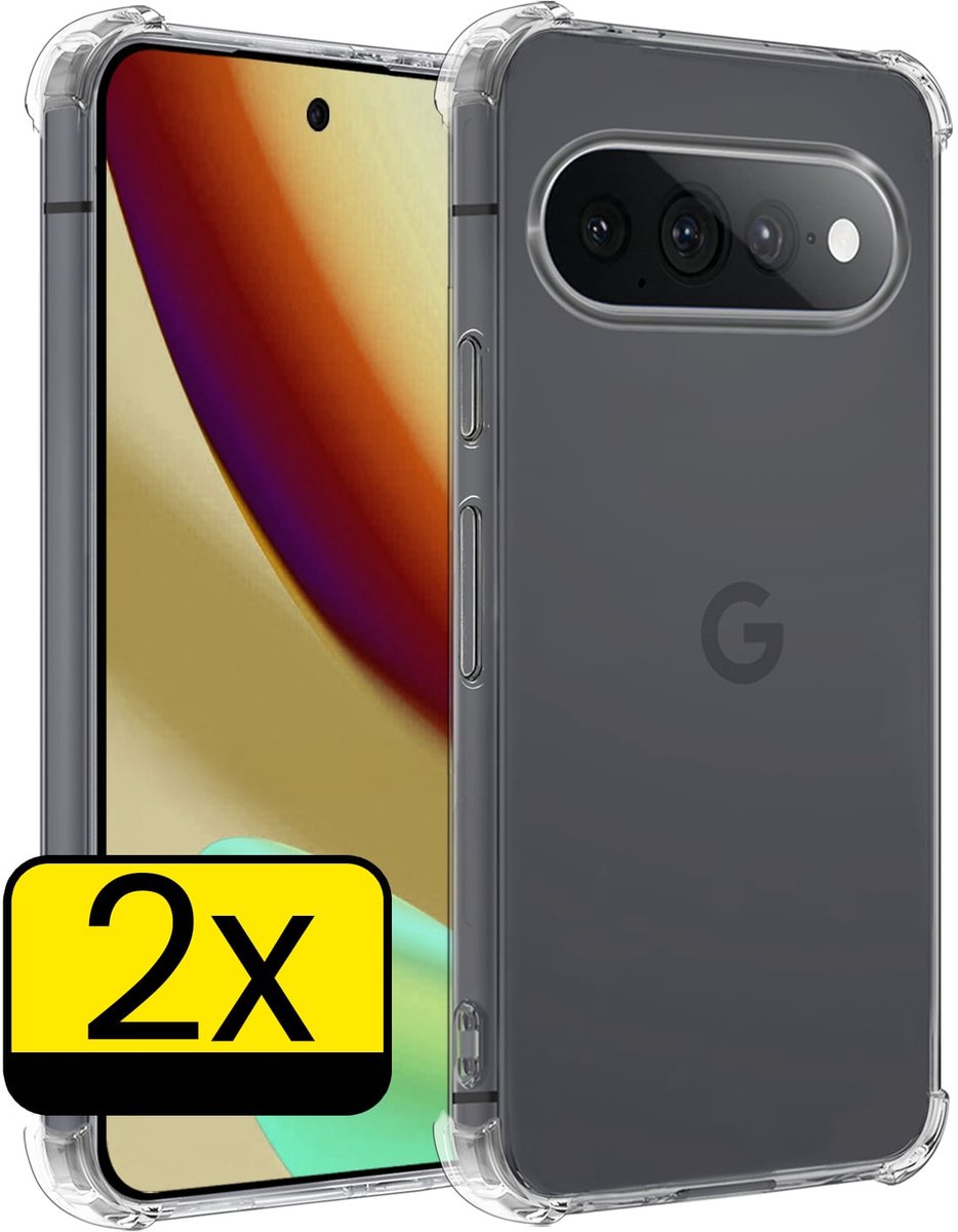 Hoesje - 2 Stuks - Geschikt voor Google Pixel 11 Pro XL - Sterk & Shockproof - Siliconen Case - Back Cover - Telefoon Hoes Shock Proof - Telefoonhoesjes - Transparant