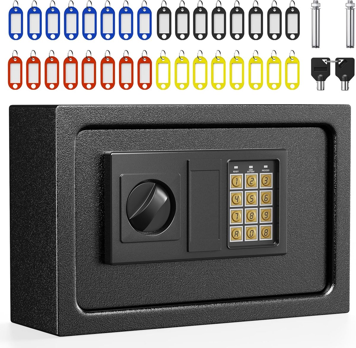 Sleutelkast met cijfercode, 30 posities, sleutelkluis met resetbare combinatie en sleutelslot, wandmontage, sleutelkluis voor scholen, kantoor, zwart, 31 x 20 x 10 cm