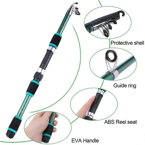 Vissen - Vishengel Set Voor Beginners - Vis set - hengel van 1,8 meter inschuifbaar - hengelset - complete visset - Duurzaam - Met draagtas - vishengel + accessoires - Geschikt als Cadeau - Complete Hengelset - Perfect voor Kamperen, Wandelen, Reizen van Merkloos — afbeelding 5