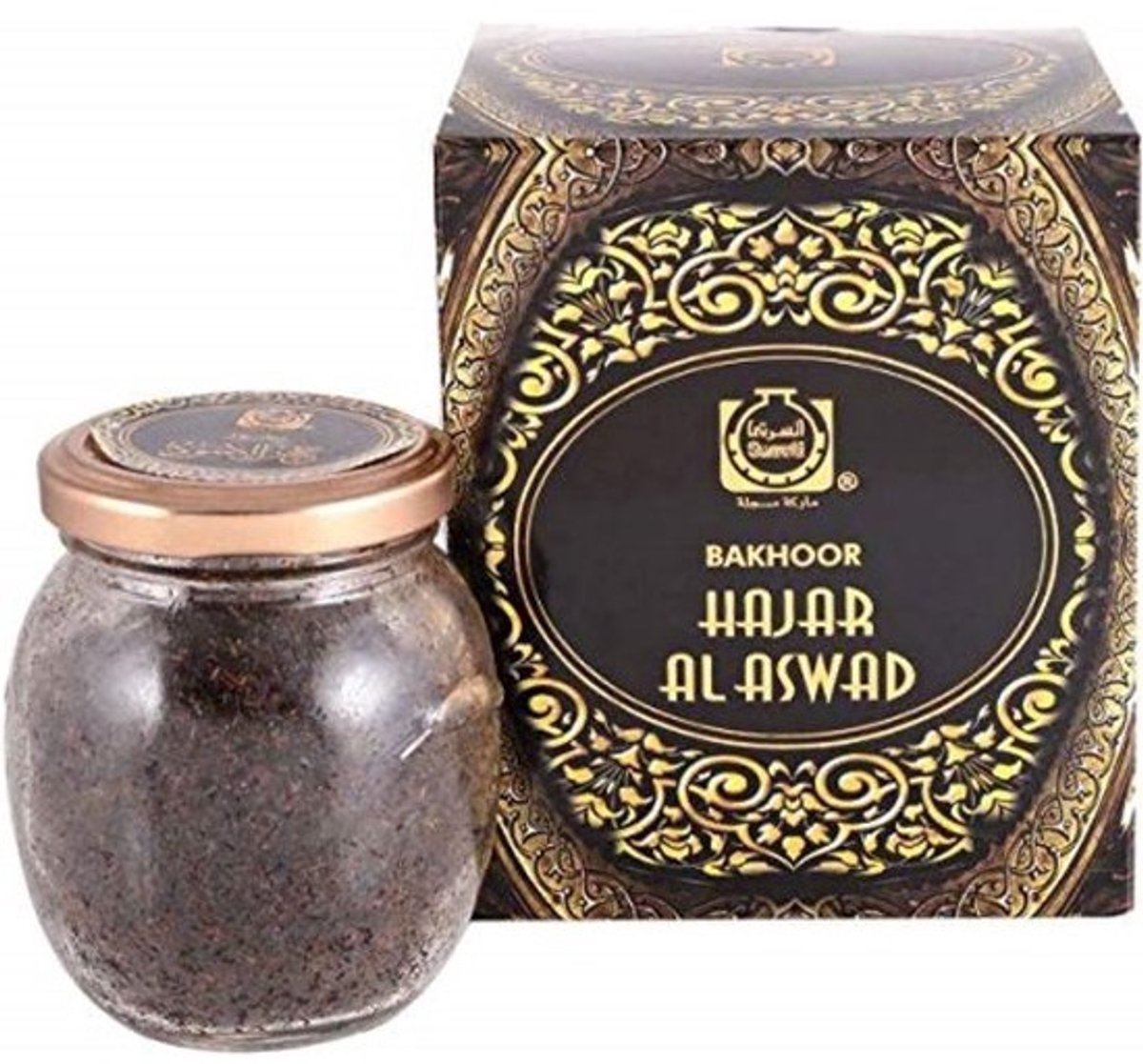 Zwarte Steen Bakhoor Wierook - Hoogwaardige Mix van Oud en Amber (60g)