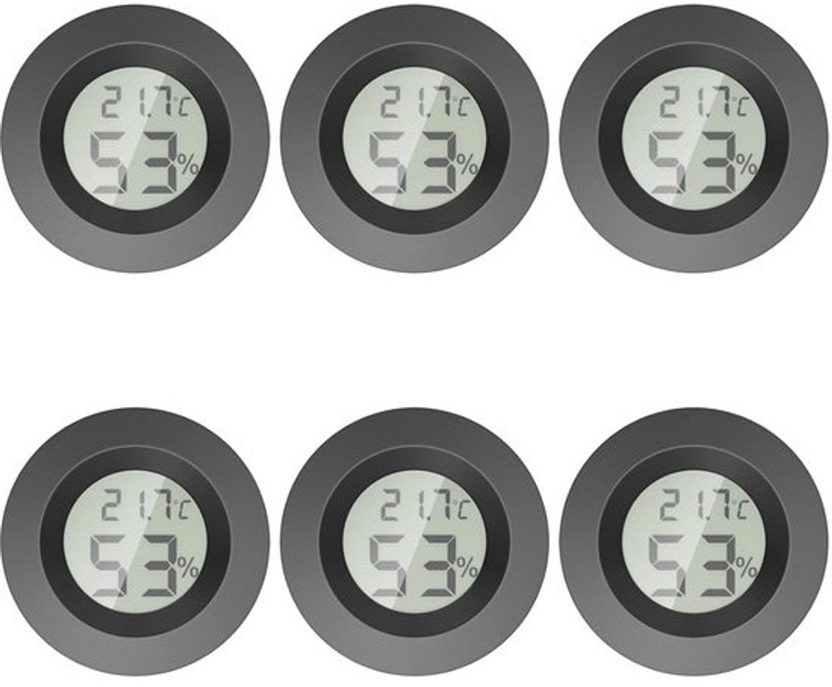 Mini-thermometer en hygrometer voor binnen - Ronde luchtvochtigheidsmeter