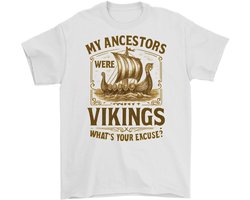 Viking Shirt – MY ANCESTORS WERE VIKINGS – Avontuurlijke Outfit – Unisex T-Shirt voor Dames & Heren – Origineel Cadeau