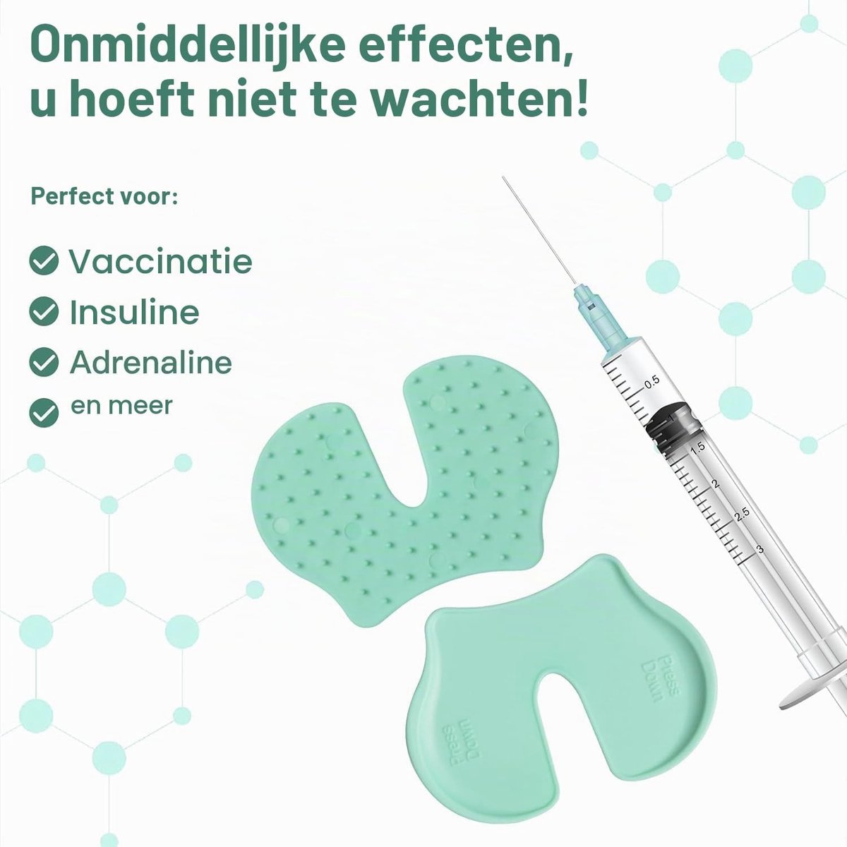 Herbruikbare Immunisatiehulp Pads, 4 Stuks, Draagbare Pijnverlichting voor Kinderen en Volwassenen met Opbergdoos - Ideaal voor Vaccinaties en Medische Behandelingen