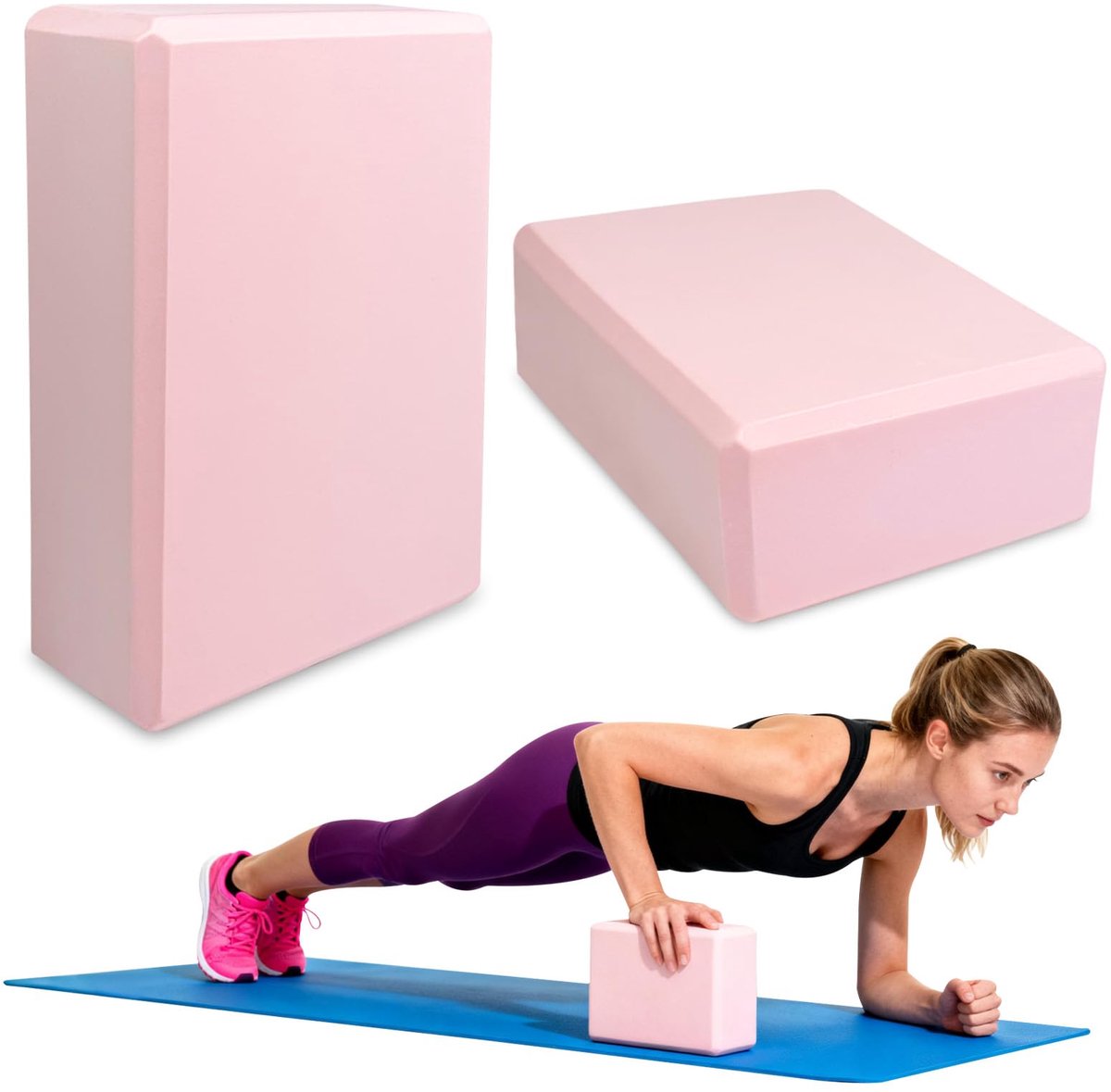 Yoga-blok 23 × 15 × 7,6 cm - EVA-schuim - hoge dichtheid - verbeter je evenwicht - ShopVlot