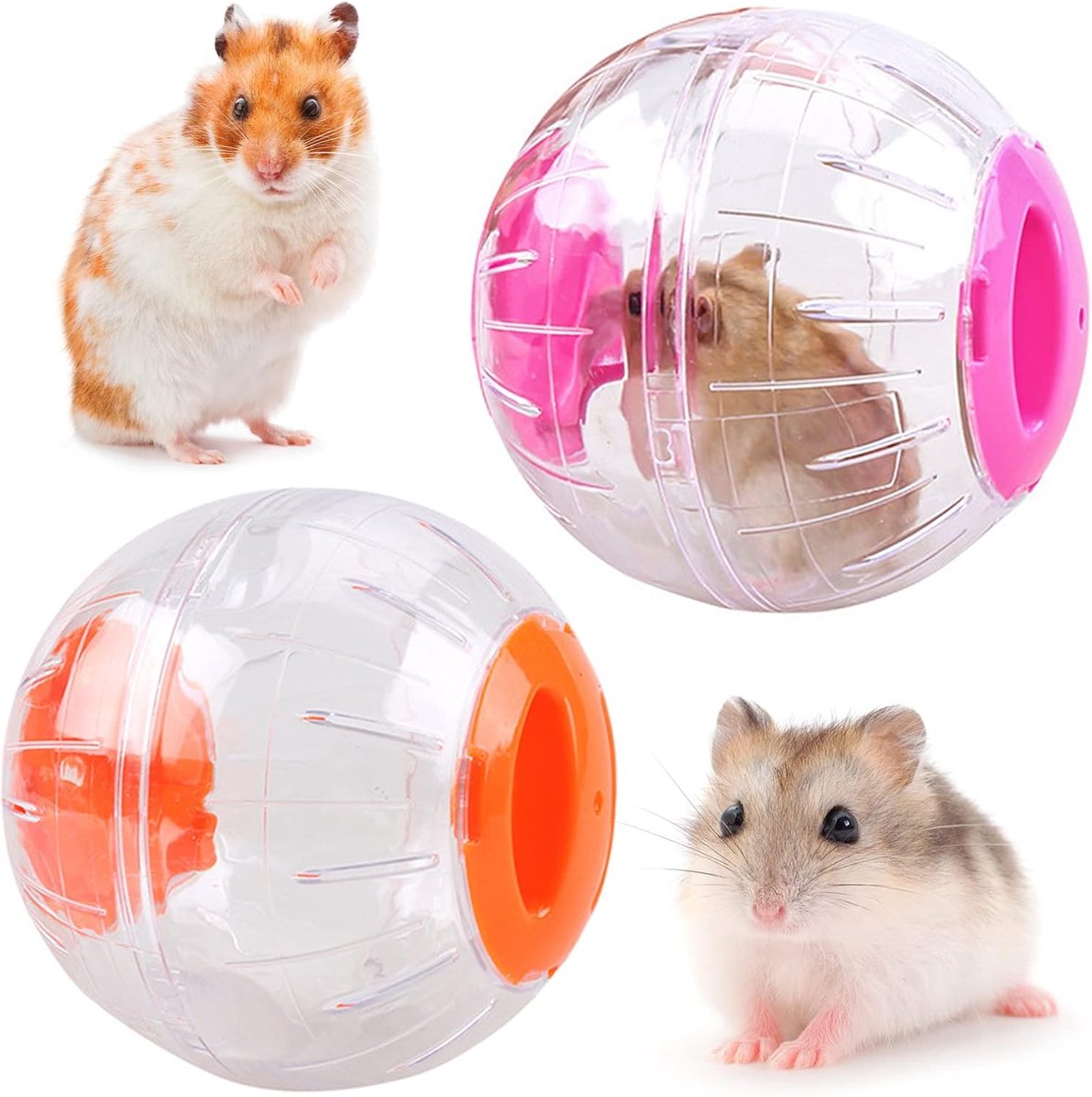gymnastiekbal, hamster speelgoed loopbal rol bal (2 stuks)