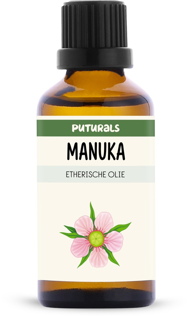 Puturals Manuka Etherische Olie 100% Natuurlijk - 50 ml - Puur, Antibacteriële en Zuiverend - Manuka Olie voor Huid, Haar en Aromatherapie