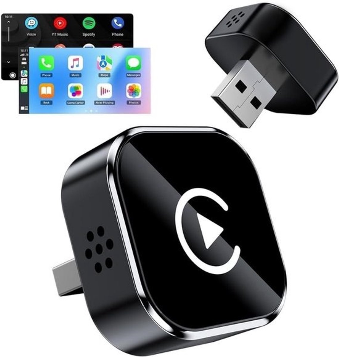 Draadloze CarPlay Adapter USB-C voor Auto | Upgrade van Bedraad naar Draadloos | Plug & Play