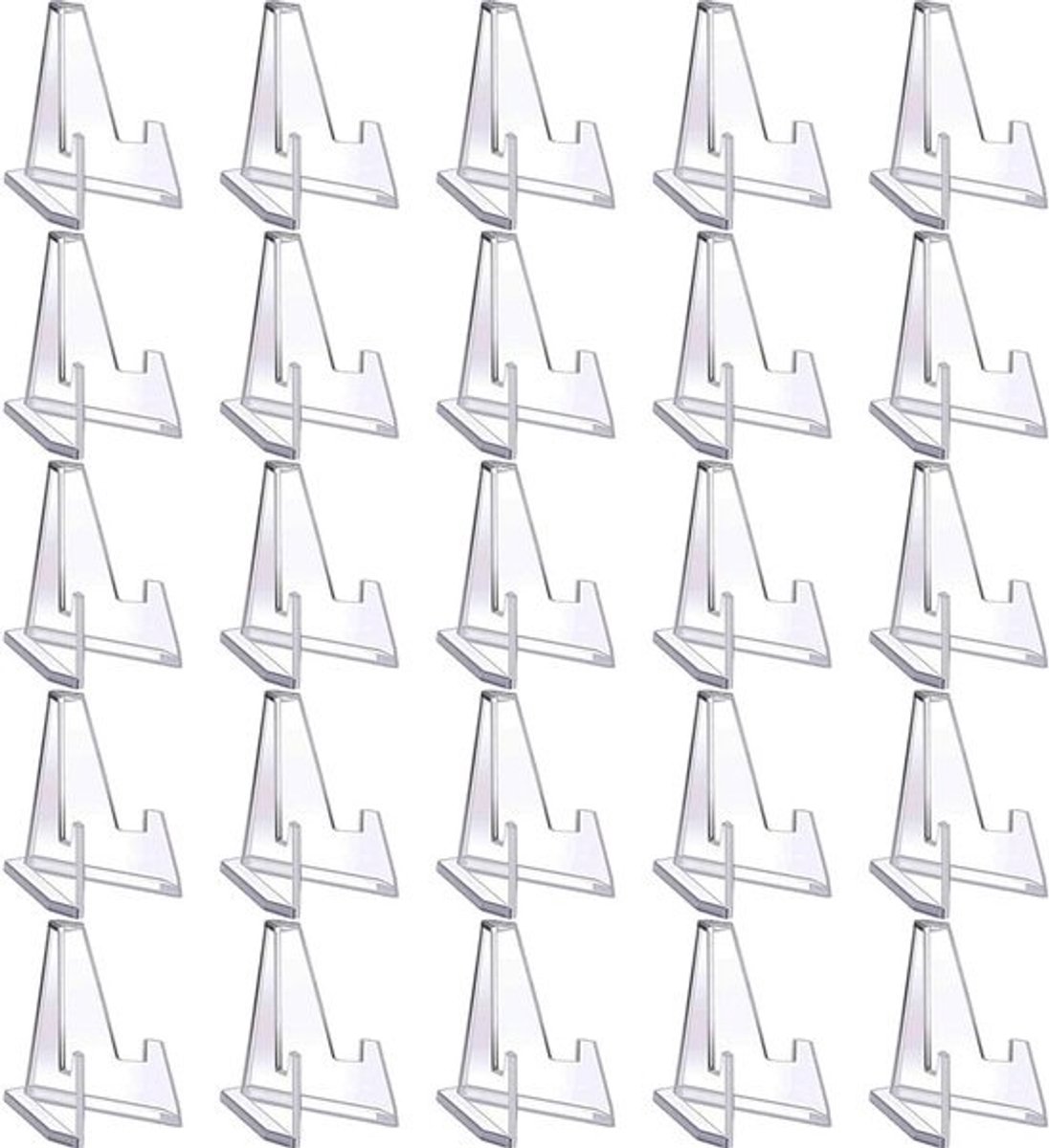Set van 25 Acryl Kaartenstandaards - Transparante Display Ezel voor Verzamelkaarten, Munten en Medailles