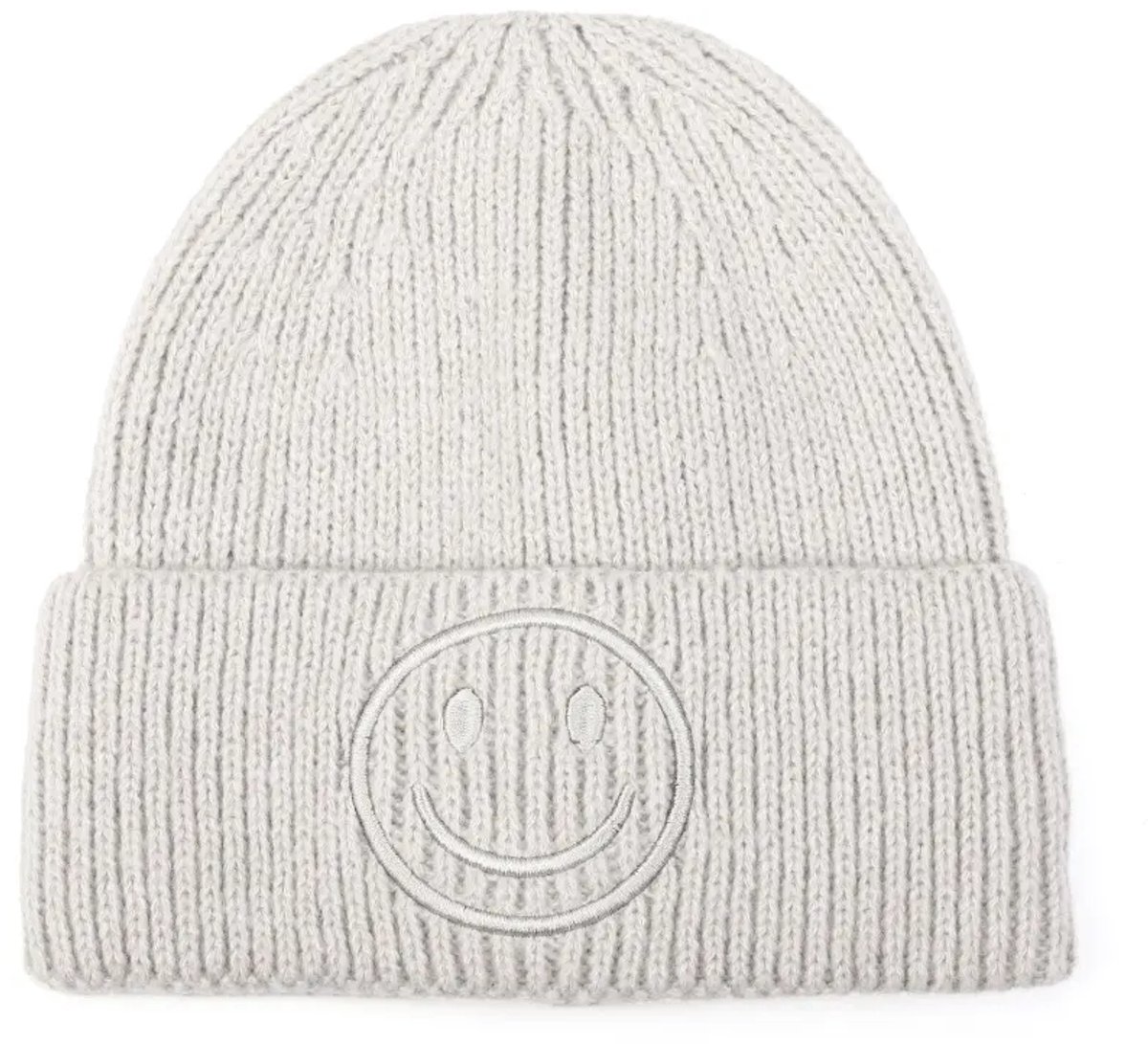 Smiley muts kleur grijs beanie