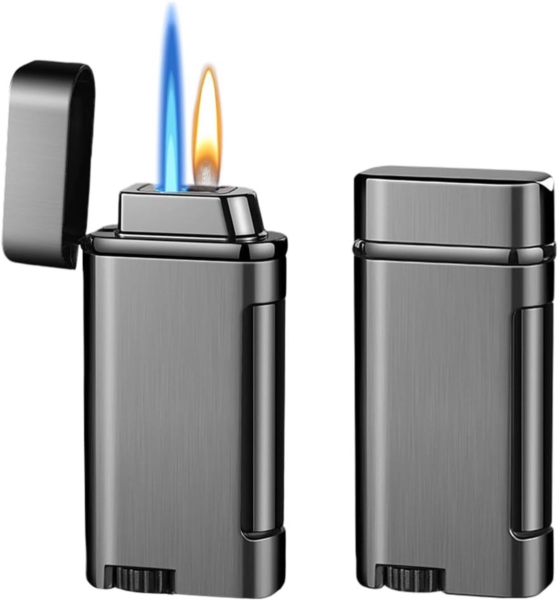 Intelligente Sensor Aansteker met USB Oplaadfunctie, Winddicht en Gas Navulbaar, Dubbele Vlam voor Meerdere Ontstekingsmethoden