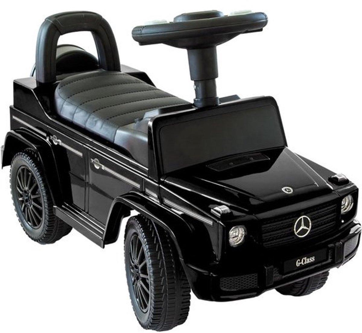 Glijbaan Kinderauto - Loopauto - Binnen en buiten spelen - Stille kunststof wielen - 69 cm - Zwart