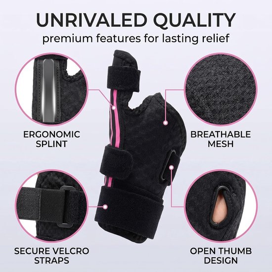 Polsbandage, 1 stuk, met spalk voor carpale tunnel, peesontsteking, artritis, pijnverlichting, stijve stabilisatie met open duim ontwerp voor RSI. — afbeelding 3