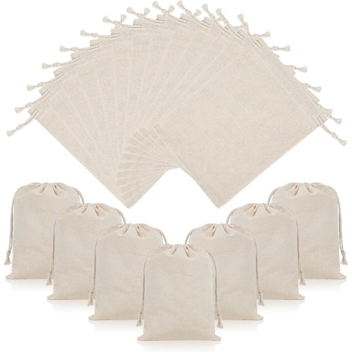 SSTRWGOOD 20 Stuks Cadeautassen - Stoffen Zakjes met Trekkoord - Zachte en Ademende Katoenen Slaapzakken 20x25cm - Geschikt voor Bruiloften, Verjaardagen en Feestelijke Gelegenheden - 100% Katoen