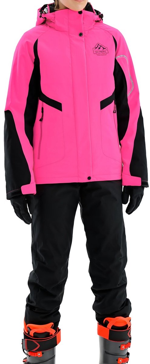 Currero Skipak Dames Ski Set Dames Skibroek Wintersportkleding Winddicht Warm Gevoerd Ski en Snowboard Skikleding Winter Rode Roos