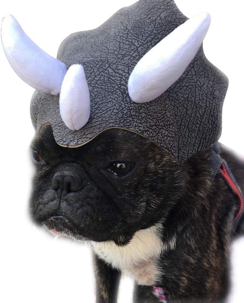 Grappig Triceratops Halloween Kostuum voor Honden en Katten met Elastische Band en Hoed, Perfect voor Feestjes en Foto's