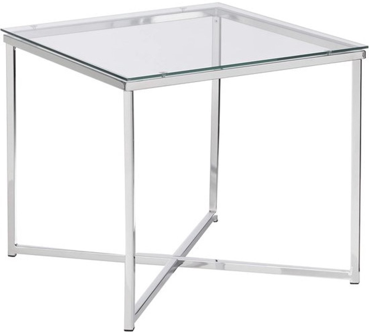 Vierkante Hoektafel van Glas en Metaal - 50x50x45 cm