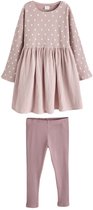 Next - Meisjes - Jersey jurk met lange mouwen en legging - Bruin