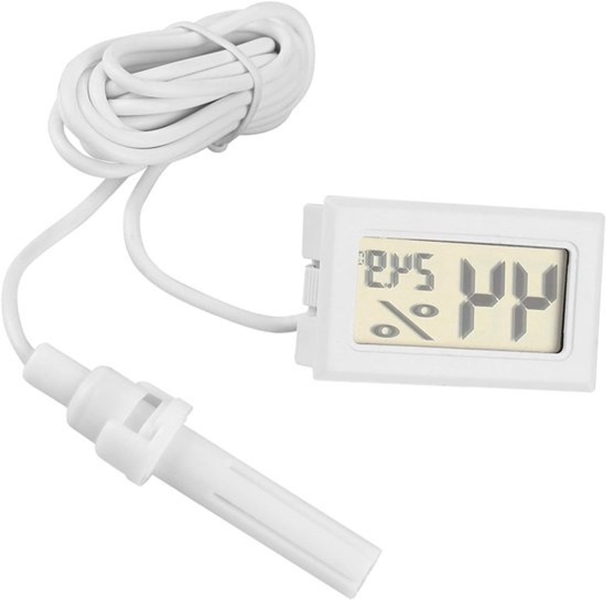 Digitale Thermometer Hygrometer met Externe Sonde - LCD Monitor voor Temperatuur en Vochtigheid - Geschikt voor Reptielen Terrarium - Huisdier Thermometer met Binnen Buiten Meter