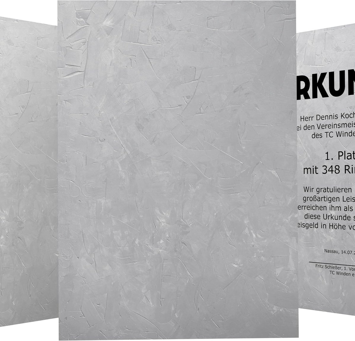 Urkundenpapier A4 190 g/m² - structuur grijs - stevig en bedrukbaar - perfect voor certificaten - ShopVlot