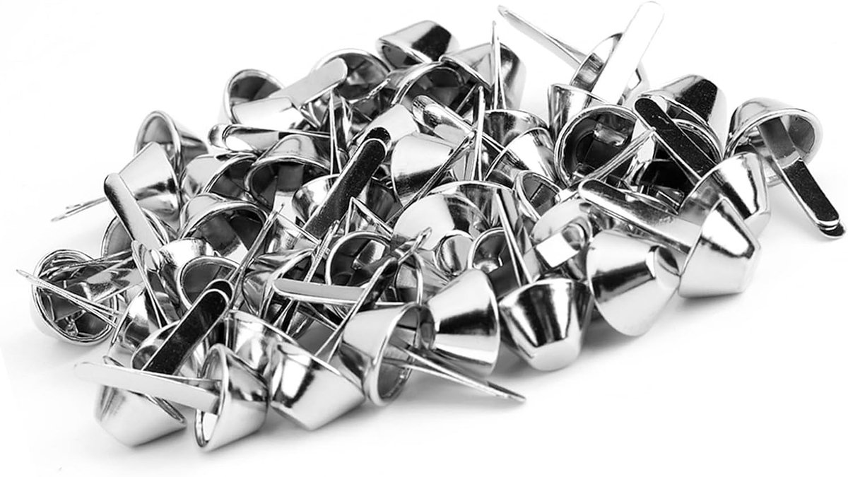 50 stuks platte tasvoetjes van metaal voor leren tassen, conusnagels en spijkers, 10mm nikkel