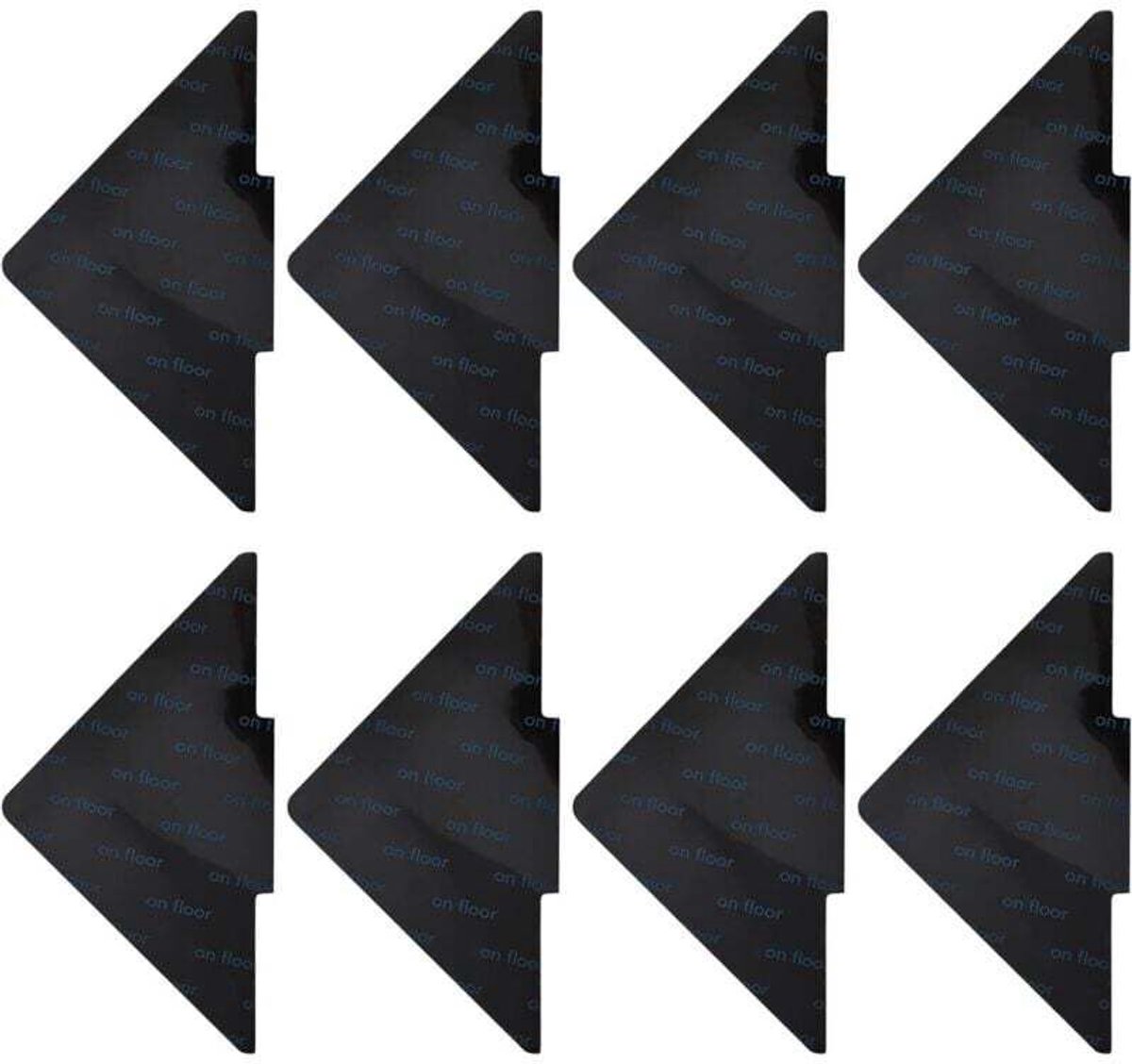 Set van 8 antislip hoekbeschermers geschikt voor tapijt, zelfklevend, kreukvrij, herbruikbaar, antislip tapijt, zelfklevend tapijt - driehoekjes van 10 x 10 cm (N)