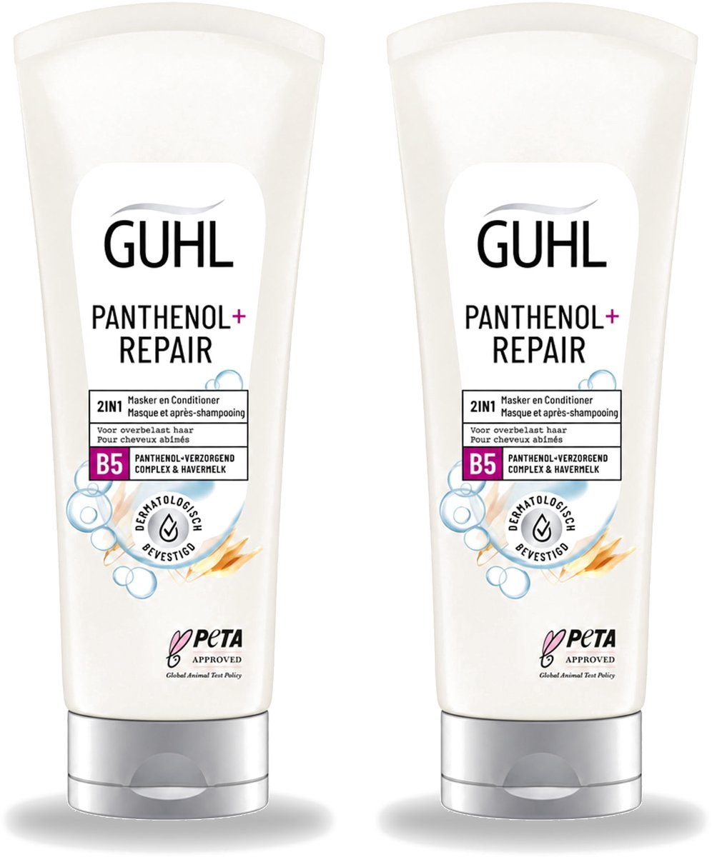 2 x Guhl – 2-in-1 Masker & Conditioner – Panthenol+Repair – 200 ml - Voordeelverpakking - 2 stuks