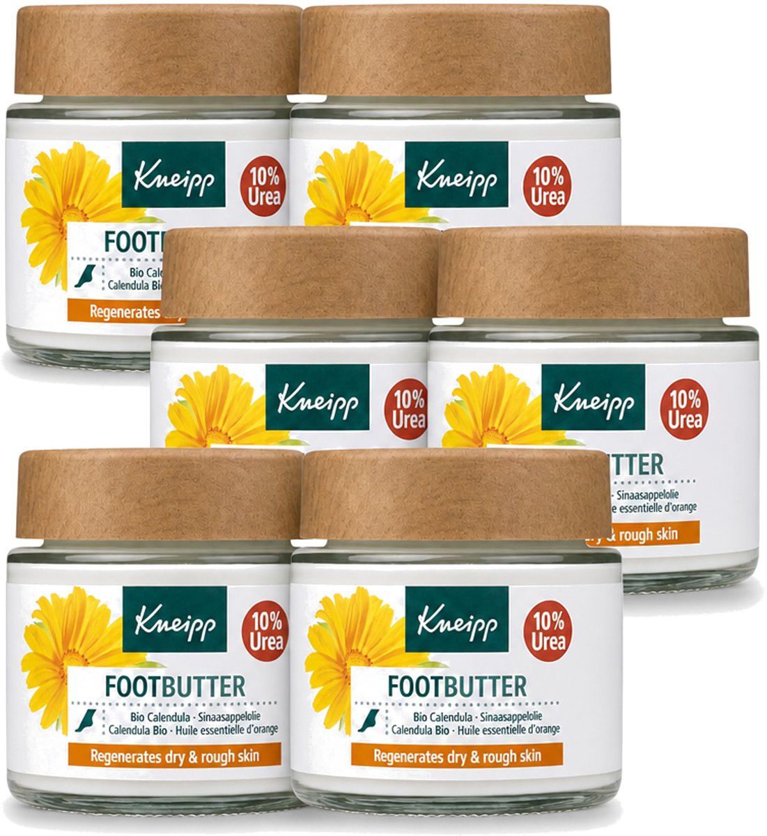 6 x Kneipp - Voetbutter - Calendula - Met citrusgeur - 100 ml - Voordeelverpakking - 6 stuks