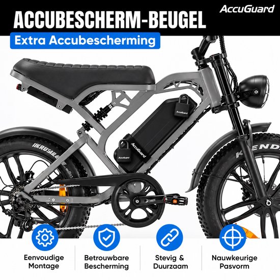Batterijslot voor Fatbike V20 - V20 Pro - Accuslot - Accu Guard - Zwart — afbeelding 5