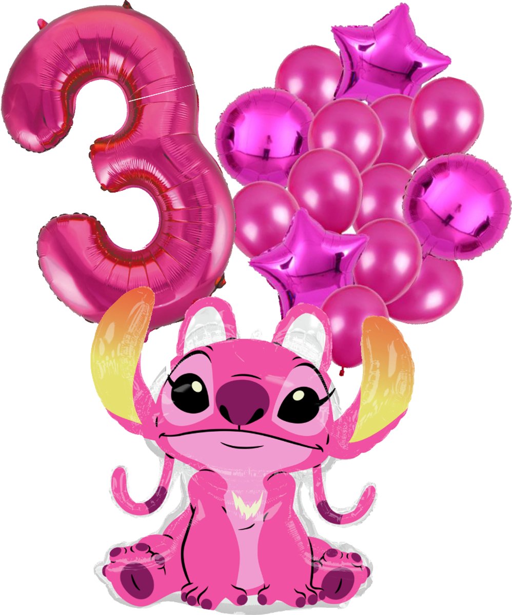 Angel Ballon Set - 97x90cm - Folie Ballon + Ster Ballonnen - 3 jaar | Disney
